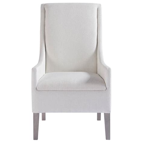 Mason Modern Classic White Upholstered Wood Dining Arm Chair