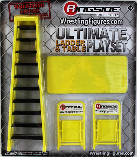 WWE Ultimate Ladder & Table Playset (Yellow) - Ringside Exclusive Toy Wrestling Action Figure ...