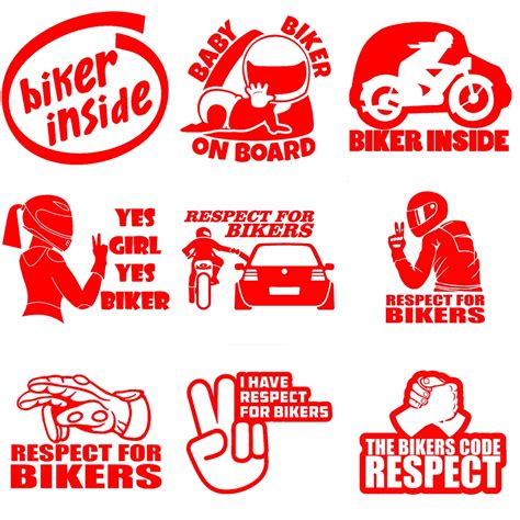 Hungmieh Respect For Bikers Car Sticker Vinyl Reflective Funny Stickers ...