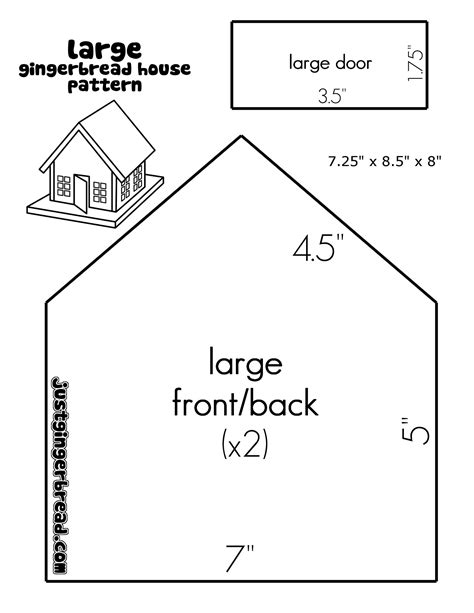 justgingerbread.com | Gingerbread house template printable, Gingerbread house template ...