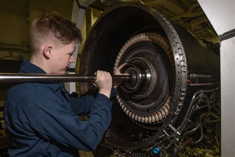 DVIDS - Images - U.S. Sailor conducts maintenance on a jet engine ...