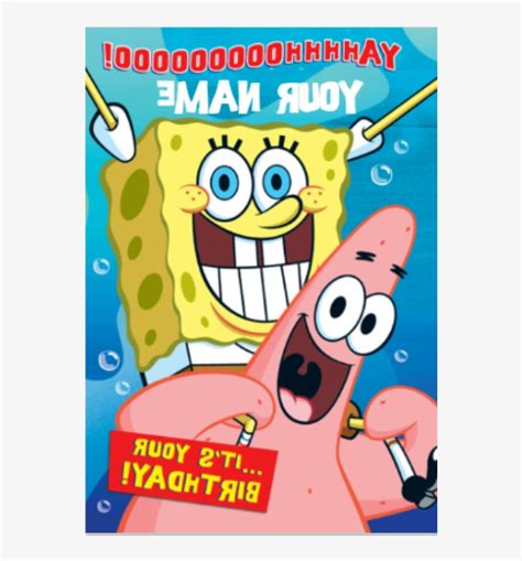 Spongebob Birthday Card Printable