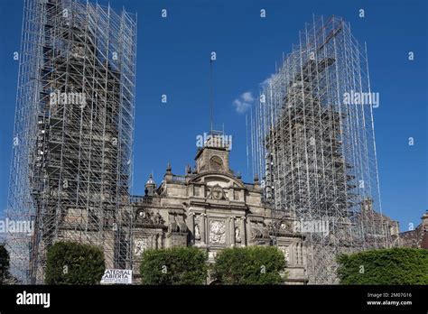 Architectural detail of the Mexico City Metropolitan Cathedral, cathedral church of the Roman ...