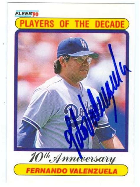 Fernando Valenzuela autographed Baseball Card (Los Angeles Dodgers ...