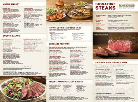 Outback Printable Lunch Menu | TUTORE.ORG - Master of Documents