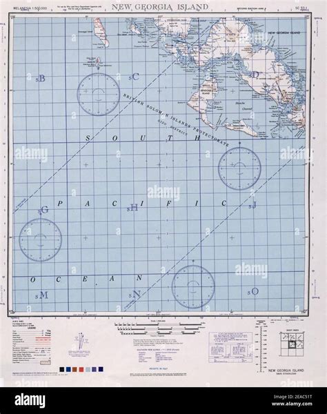 New Georgia Island map 1944 Stock Photo - Alamy