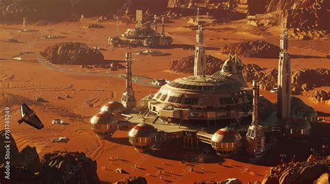 Base on mars animated concept of a Mars base for habitation and ...