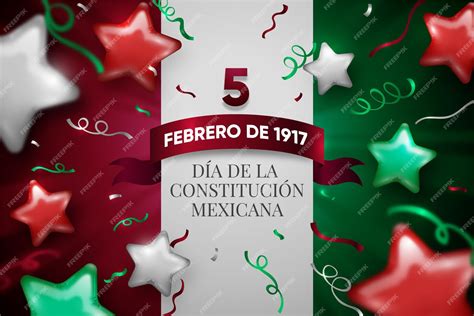 Free Vector | Mexico constitution day with realistic balloons