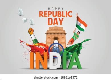 Happy Republic Day India 26th January Stock Vector (Royalty Free) 2406525357 | Shutterstock