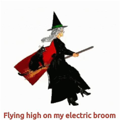 Flying Witch On Broom Flying High GIF - Flying Witch On Broom Flying ...