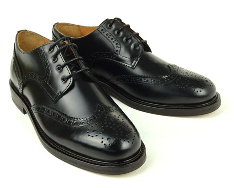 The Blake – Black Leather Brogue Shoes – Mod Shoes