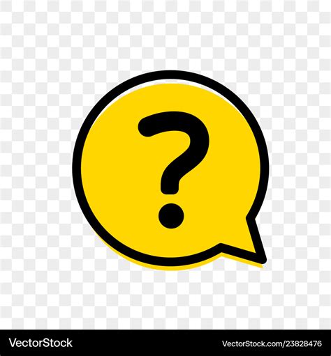 Question mark in yellow bubble faq question mark Vector Image