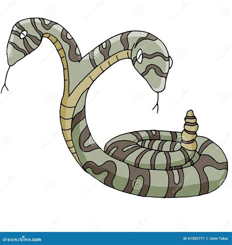 Two Headed Snake Cartoon Vector | CartoonDealer.com #21344141