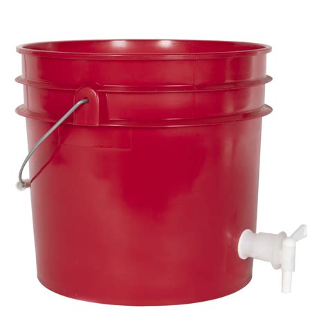 Premium Red 3-1/2 Gallon Tamco® Modified Bucket with Spigot | U.S. Plastic Corp.