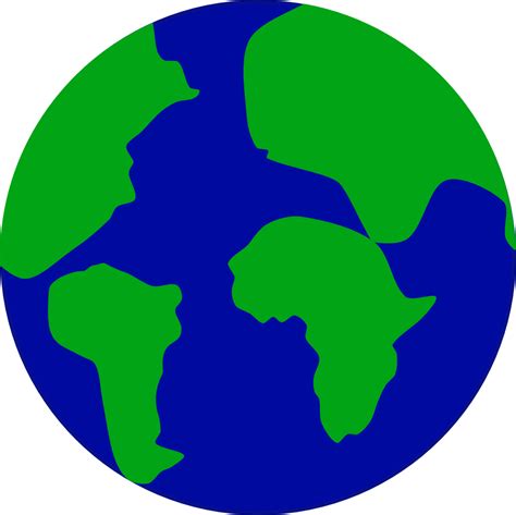 OnlineLabels Clip Art - Earth With Continents Separated