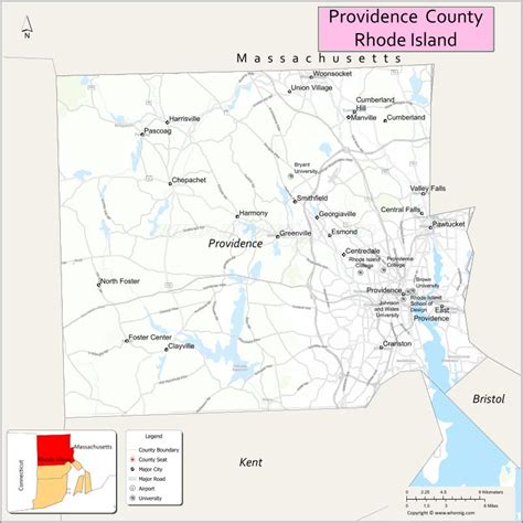 Map of Providence County, Rhode Island - Where is Located, Cities ...