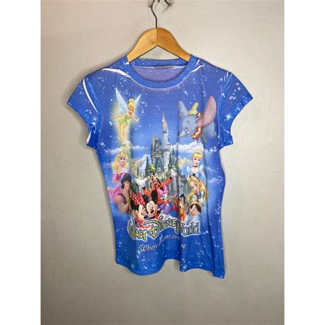 Vintage Disney All Over Print Polyester Tee T-Shirt... - Depop