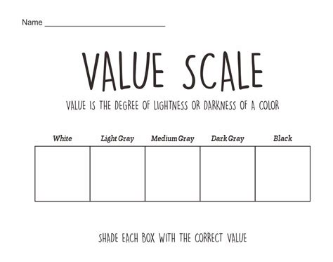 6 Best Images of Value Scale Worksheet Printable - Shading Value Scale ...