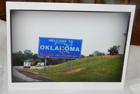 Photo Card Oklahoma Welcome Sign Photograph Route 66 - Etsy