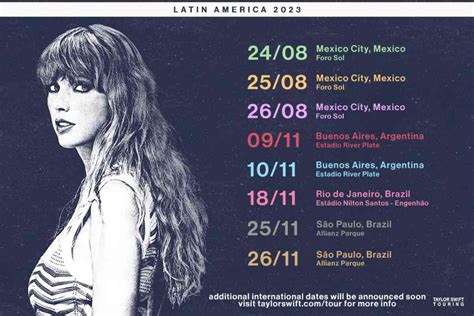 ¡Por fin! Taylor Swift anuncia conciertos en México, Brasil y Argentina