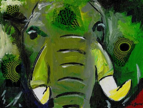 The Green Elephant In The Room Painting by Katie Sasser