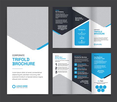 Corporate trifold brochure template. Modern, Creative, and Professional tri-fold brochure vector ...