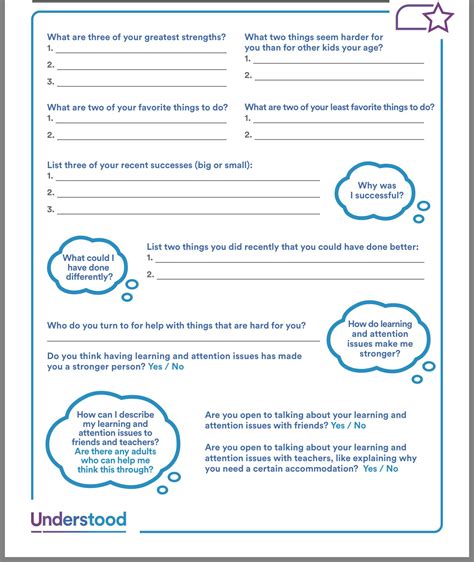 Free Printable Self-advocacy Skills Worksheets