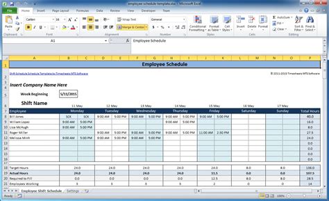 Spreadsheet for scheduling employees - dastbbs