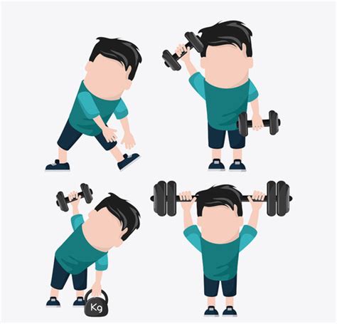 Cartoon character exercising weightlifting free download