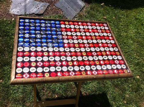 Beer Bottle Cap Art American Flag Stained Background - Etsy