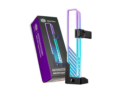 Used - Like New: Cooler Master MasterAccessory ARGB GPU Support Bracket, Edge-Lit ARGB Tempered ...