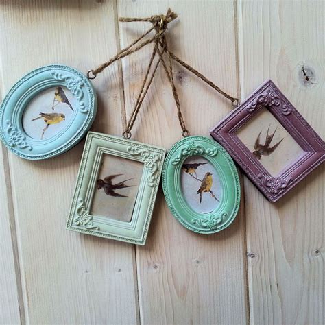 LITTLE LOVELY HANGING MINI PHOTO FRAMES COLOURFUL SHABBY VINTAGE CHIC GIFT | eBay