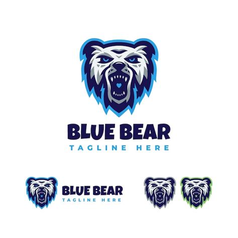 Premium Vector | Blue bear logo design template