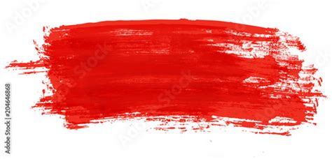 Red stroke of watercolor paint brush isolated on white Stock Vector | Adobe Stock