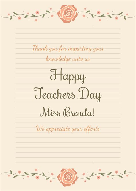 Teacher's Day Cards Templates in Word - FREE Download | Template.net