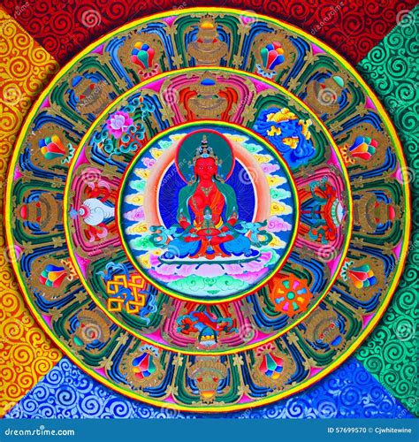 Tibetan art of mural stock photo. Image of gompa, image - 57699570