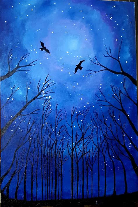 Buy Night Sky Handmade Painting by REVATHY R. Code:ART_6226_35990 ...