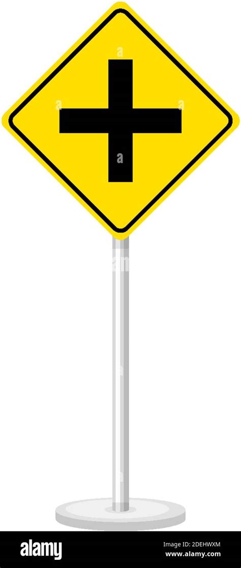 4 way intersection sign isolated on white background illustration Stock Vector Image & Art - Alamy