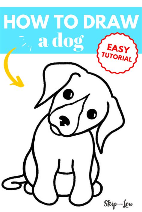 How to Draw a Dog {Easy Tutorial} | Skip To My Lou | Puppy drawing easy ...