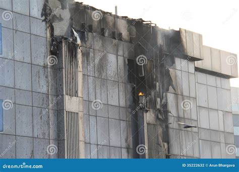 Fire in high rise building stock photo. Image of front - 35222632