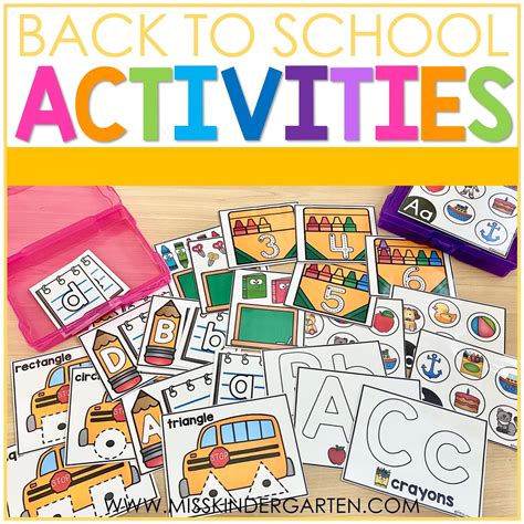 Back to School Activities for Kindergarten - Miss Kindergarten