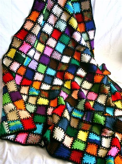 colorful crocheted lap afghan ... i need to learn to crochet | Scrap yarn crochet, Scrap crochet ...