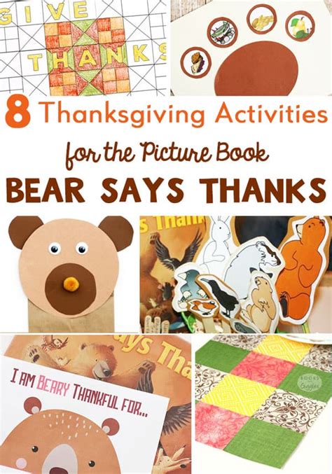 Thanksgiving Activities For Kids Based On Bear Says Thanks