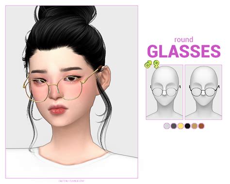 ROUND GLASSES | casteru on Patreon Sims 4 Mods, Sims 4 Body Mods, Sims 4 Game Mods, Sims 4 Cc ...