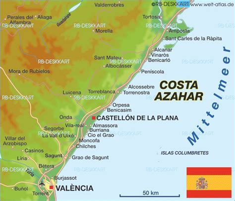 Map of Costa Azahar (Spain) - Map in the Atlas of the World - World ...