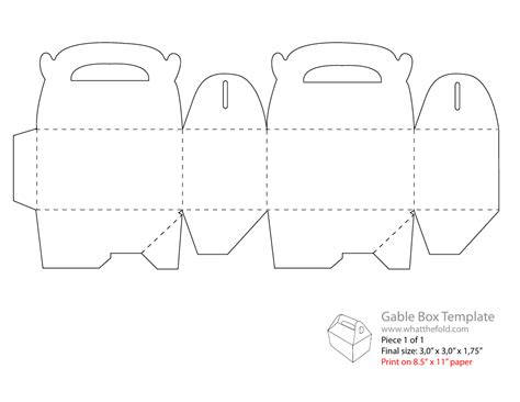 Gable Box Template - Scheme With Size Download Printable PDF ...