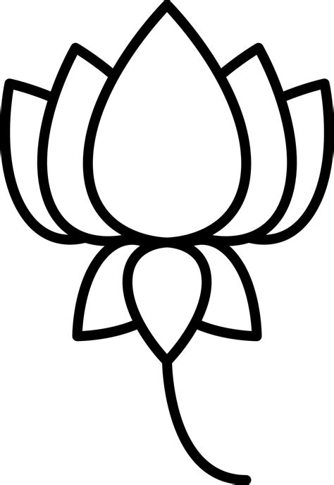 Black Thin Line Art Lotus Flower Icon. 24219020 Vector Art at Vecteezy