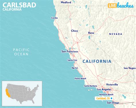 Map of Carlsbad, California - Live Beaches