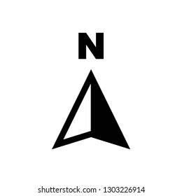 North Arrow Icon Symbol Vector On : image vectorielle de stock (libre de droits) 1301445436 ...