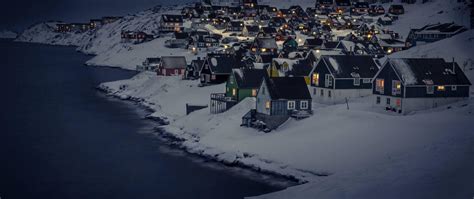 Nuuk city ligths is a beautiful sight from a hilltop - [Visit Greenland!]